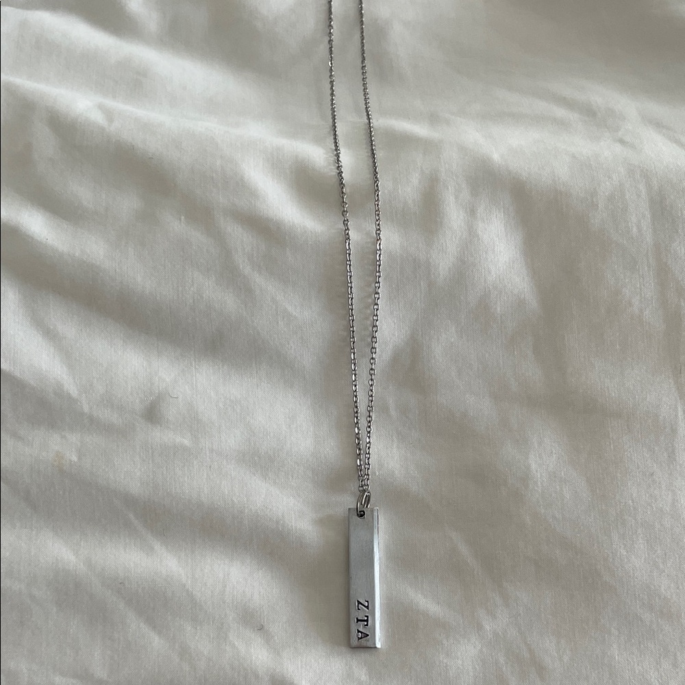 ZTA Silver Pendant Necklace